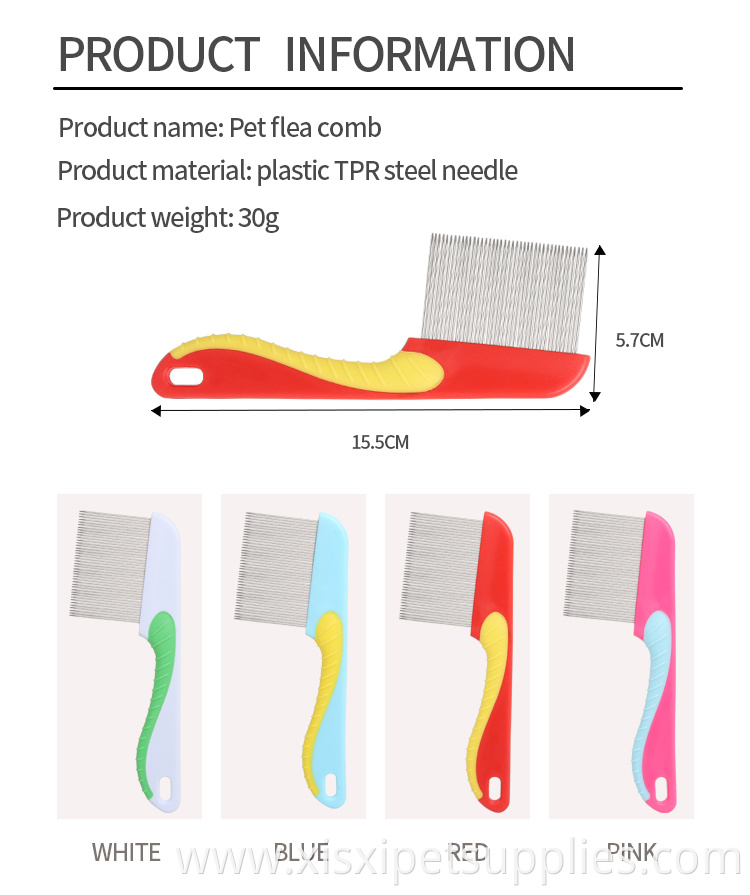 Factory Wholesale Metal Long Pin Pet Cat Comb Flea Comb For Dogs